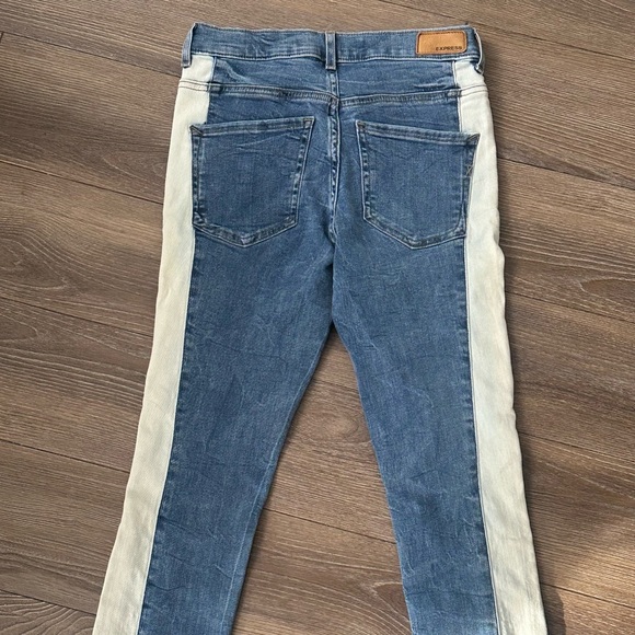 Express High Rise Two Tone Skinny Jeans (size xs) - Picture 3 of 4
